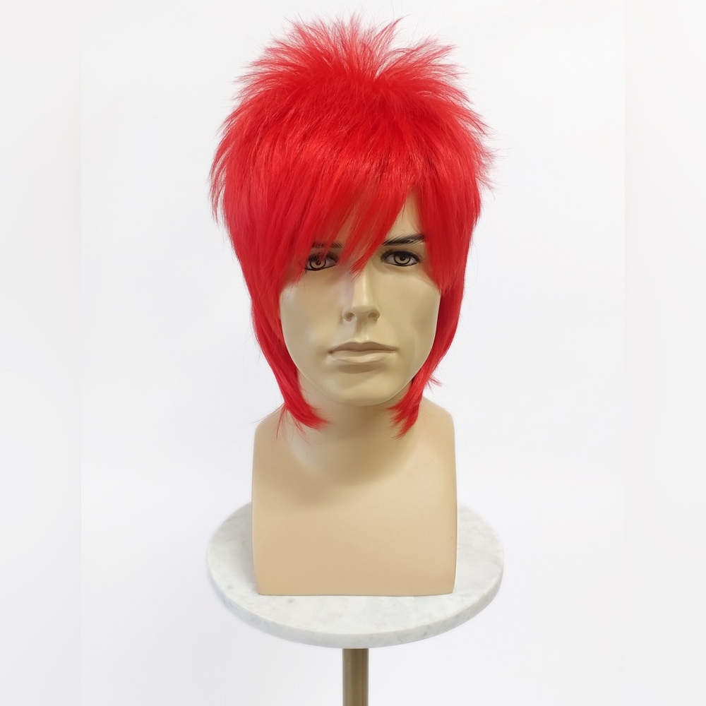 Red Rocker Spiky Costume Mullet Wig